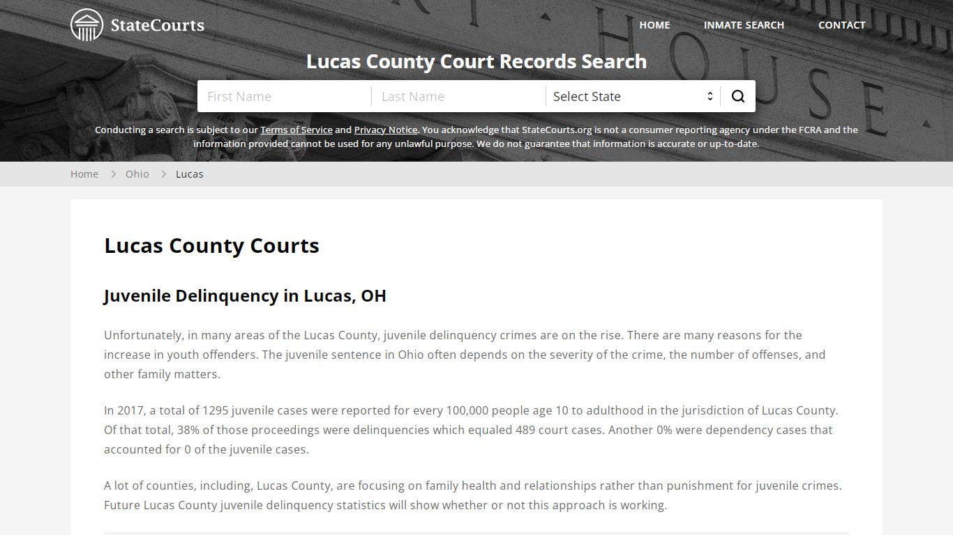 Lucas County, OH Courts - Records & Cases - StateCourts